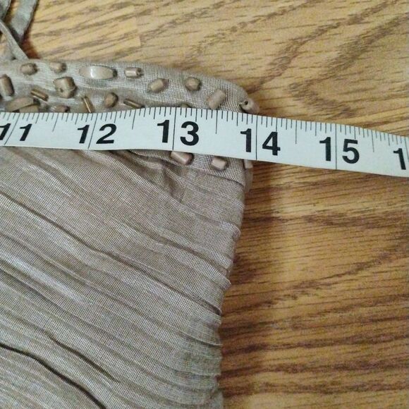 Lucy & Co. Champagne Beaded Mini Dress Stretchy size Small - Picture 8 of 16